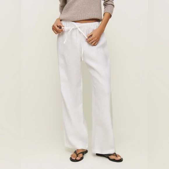 Reformation Olina Linen Pant In White, brand new, never worn, no flaws. - Picture 7 of 16